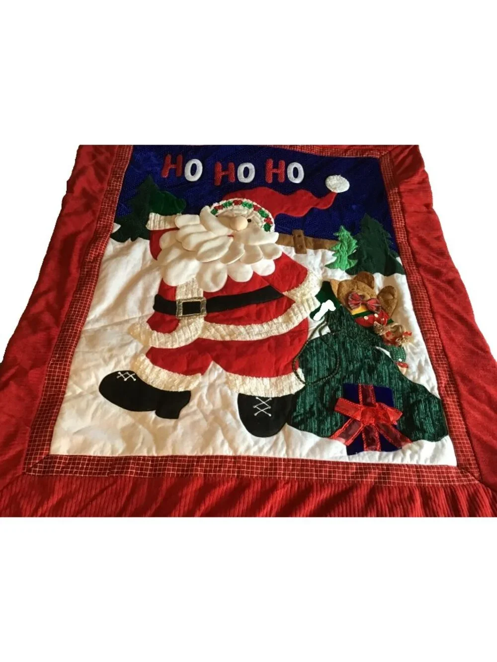 Santa Claus 3D 58x48 Christmas Throw Blanket Vintage 1990s